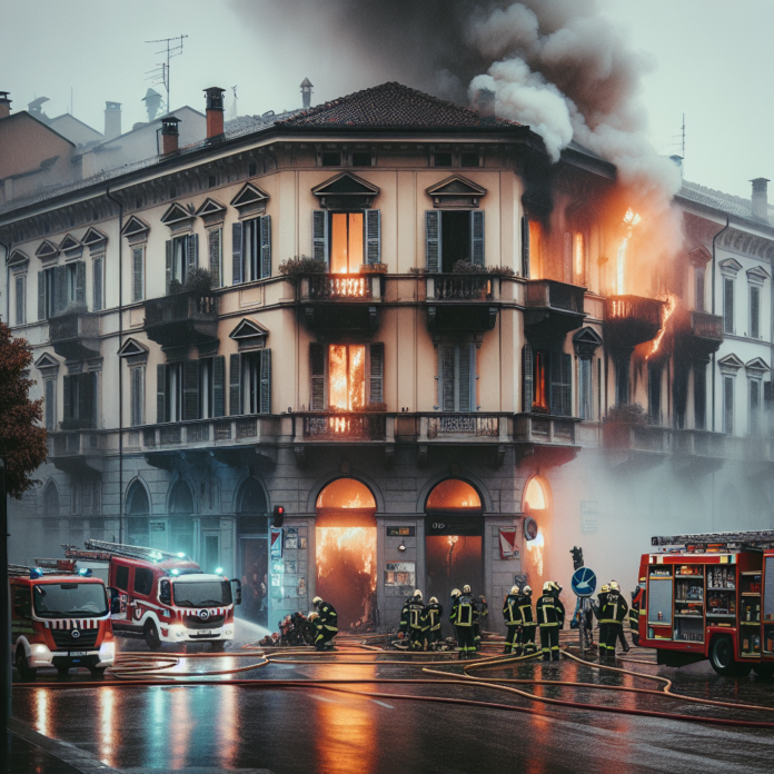 Un incendio in un palazzo di Milano provoca il ferimento di due persone. Le cause del rogo sono ancora in corso di accertamento.