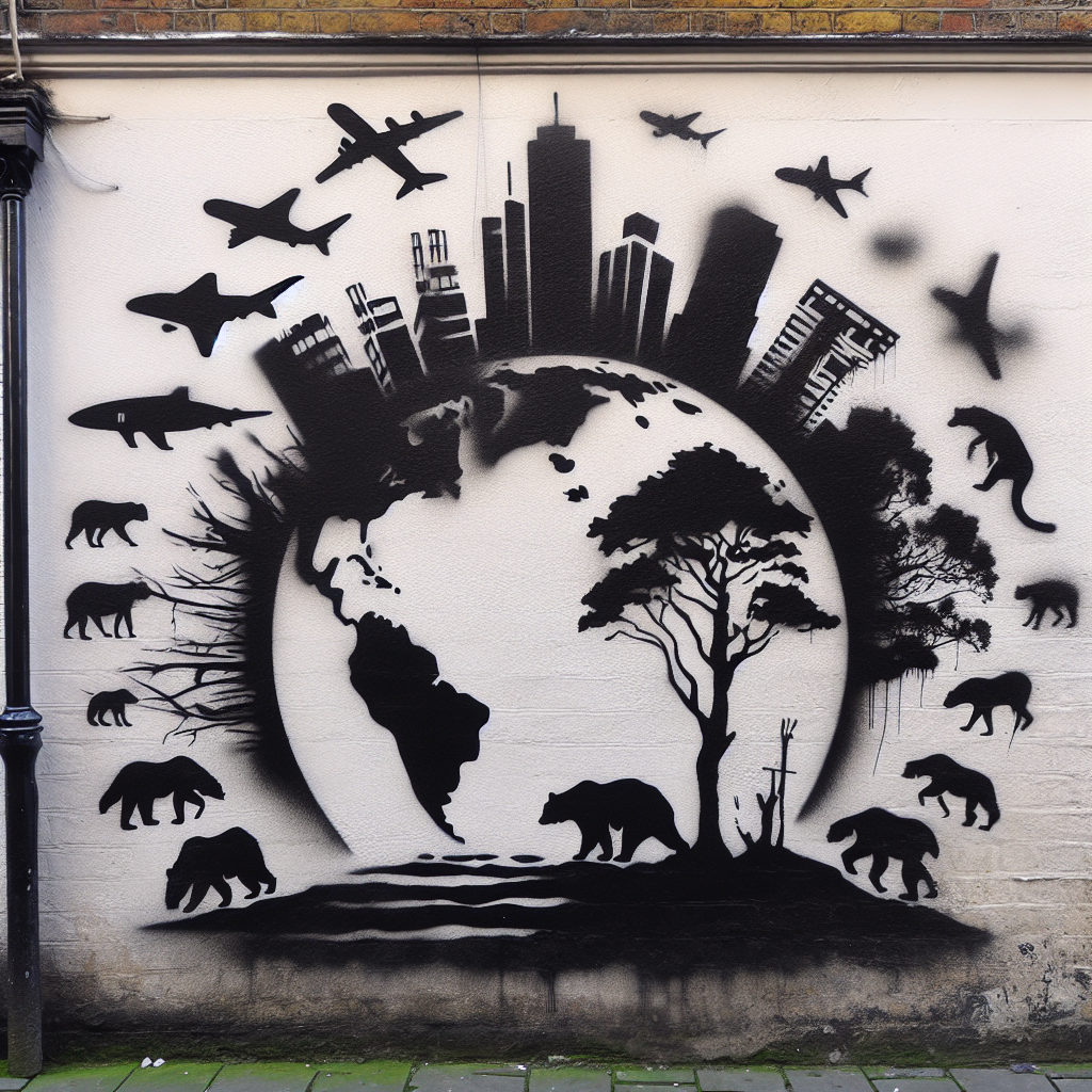 Un Banksy ‘ecologista’ sulla parete di un palazzo a Londra