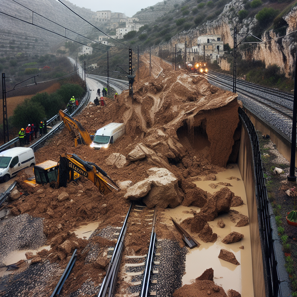 Frana sui binari: interruzione del traffico ferroviario verso la Puglia