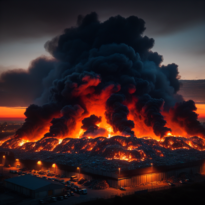 Un incendio di vaste proporzioni ha interessato una discarica abusiva ad Ardea, comune a sud di Roma.