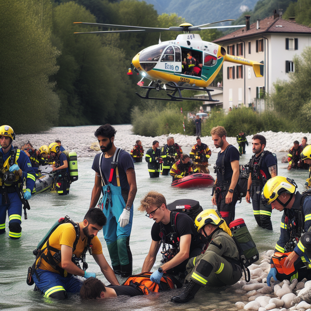 Tre giovani scomparsi nel fiume Natisone: ricerche in corso in Friuli Le autorità stanno cercando tre giovani dispersi a causa di un'improvvisa piena del fiume Natisone in Friuli. Le operazioni di salvataggio coinvolgono l'uso di elicotteri dei vigili del fuoco